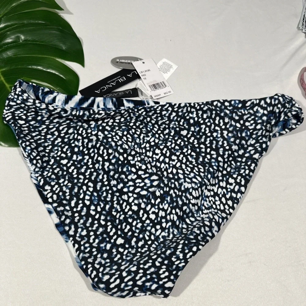 NWT $62 La Blanca [ 16 ] Animal Instinct Reversible Hipster‎ Bikini Bottoms